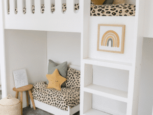 High Sleeper bed in white with modern bedroom decor