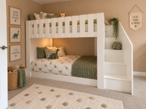 Bunk bed with stairs and slide