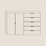 2 Door Cupboard & 1 Column of Drawers