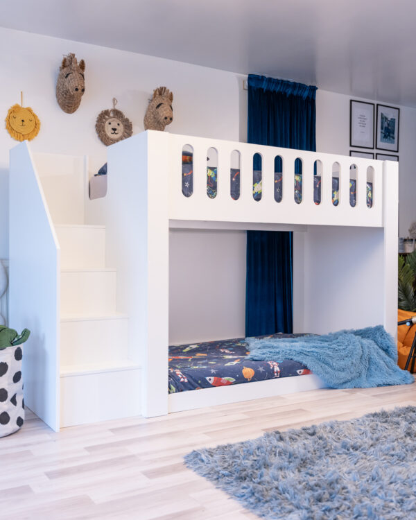 Standard Bunk Bed with Stairs Kids Bedroom. Funky Bunk Beds