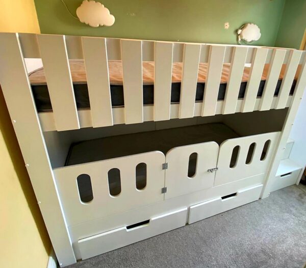 Bunk bed storage cot rail