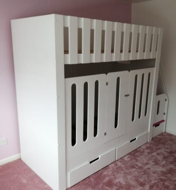 Bunk bed storage cot rail