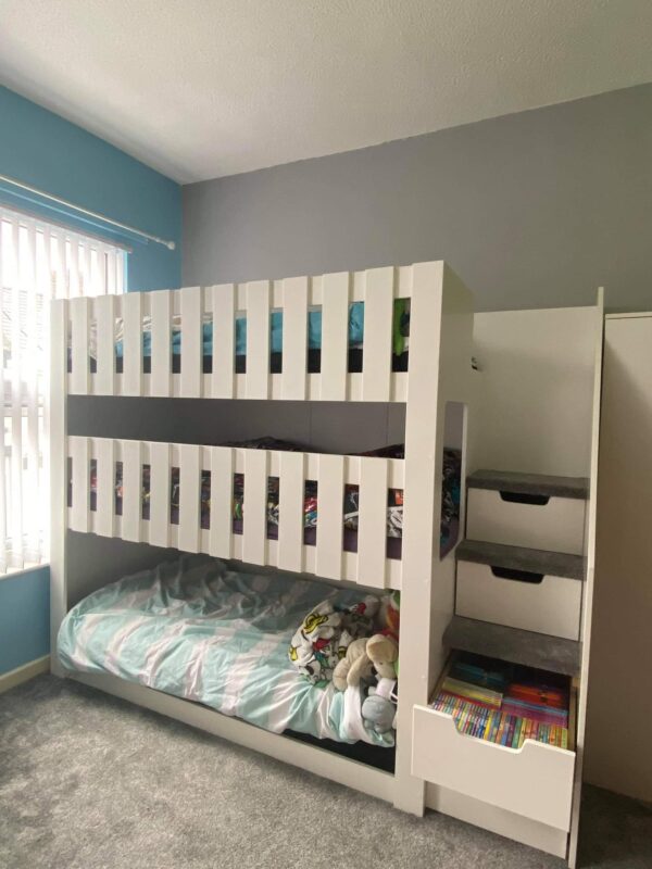 Triple bunk bed with storage