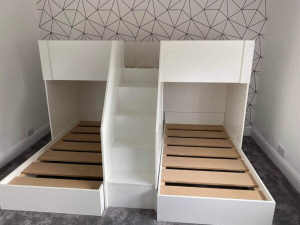 Space Saving Funky Bunk Bed with drawers and storage. children bedroom furniture. sharing bedroom. modern bunk bed