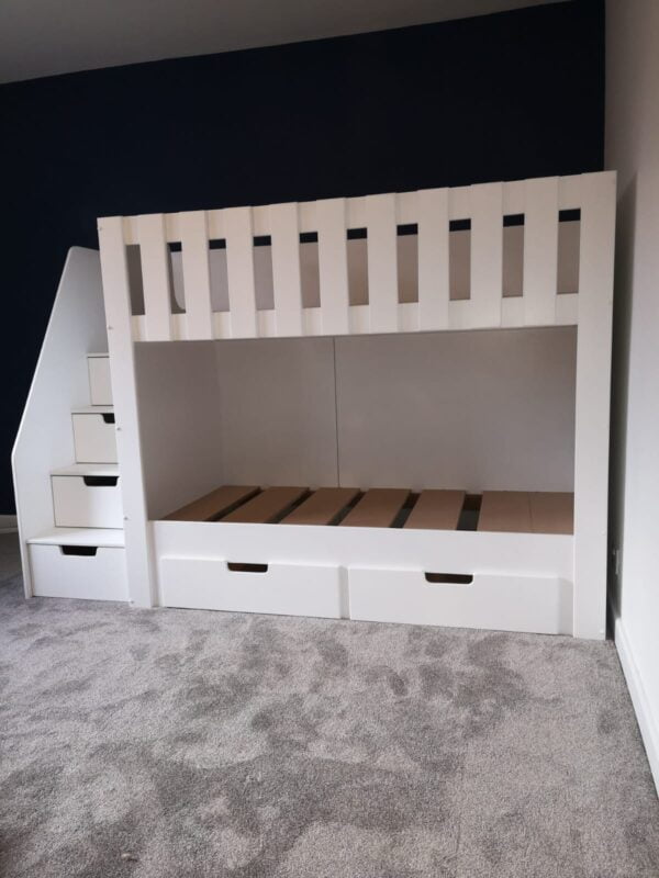 Home Bunk Bed with drawers and storage. children bedroom furniture. sharing bedroom. modern bunk bed