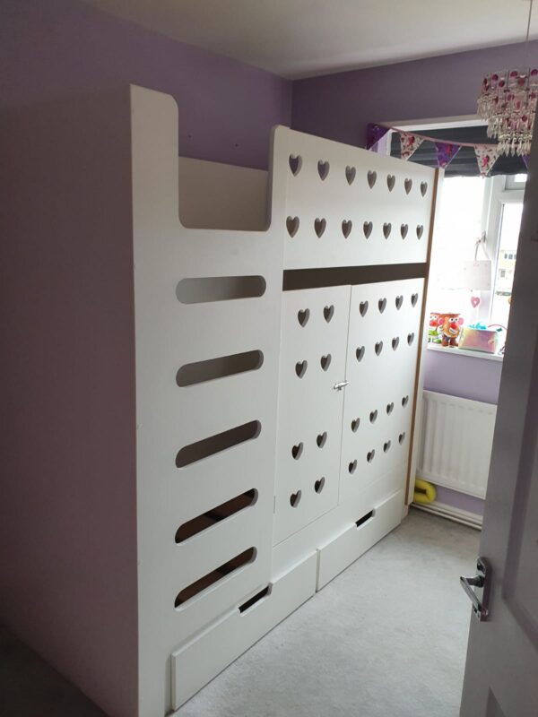 Storage cot bunk - ladder space Saving