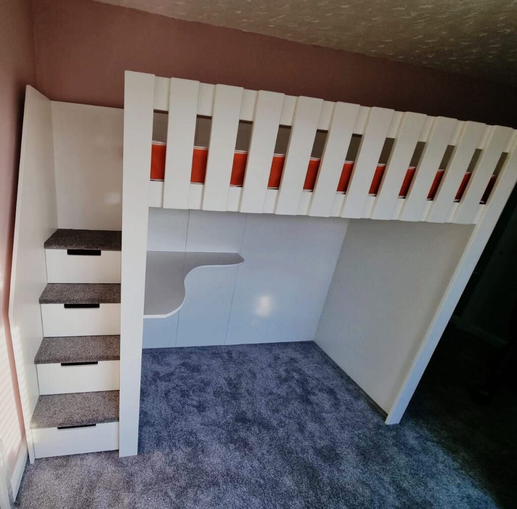 Staircase bunk bed Study high sleeper with desk. Funky bunk beds limited