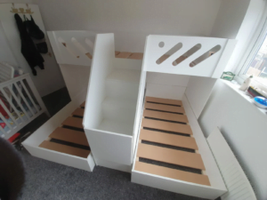 m shaped triple bunk bed 