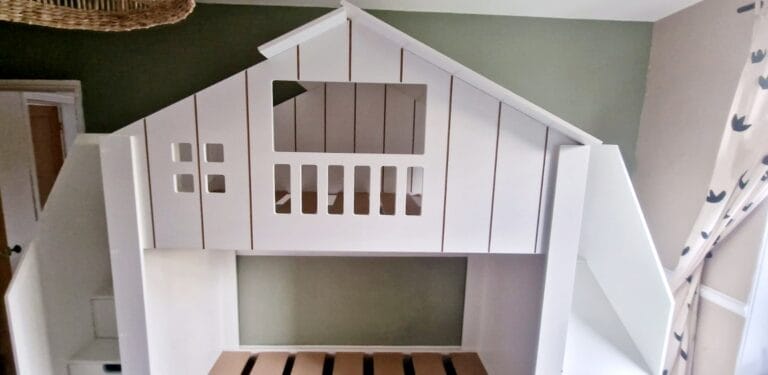 Tree House Top Rail On Bed.