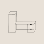 1x Set Drawers & 1x Wardrobe with Desk