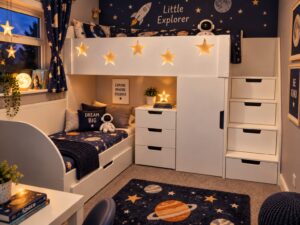 l shape triple storage bunk bed