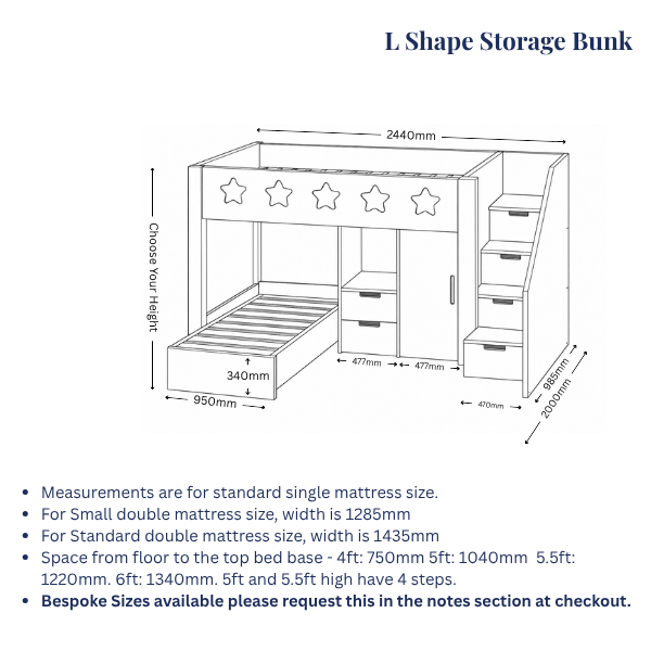 Funky Bunk Beds L shape Storage Bunk Bed