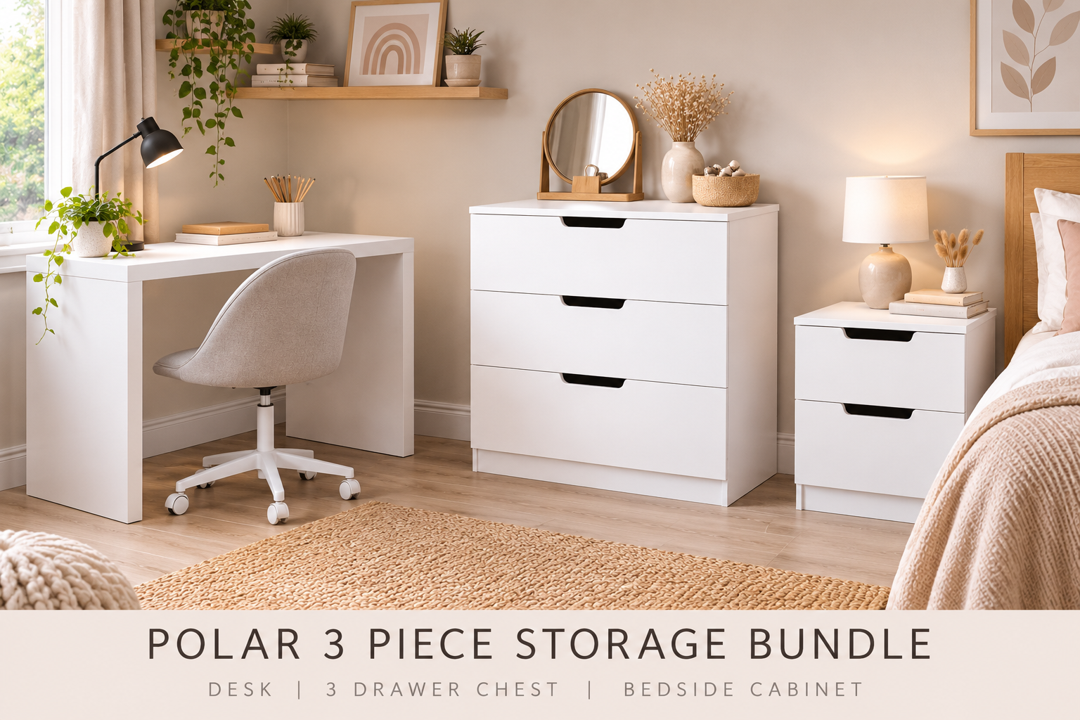 Polar Bundle 1 – 3 Piece Study & Storage Collection.